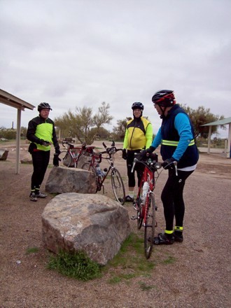 riders at the Tom Mix Monument