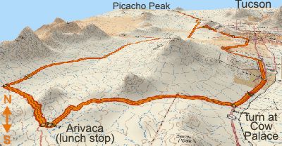 aerial view, 400 km brevet to Ariivaca