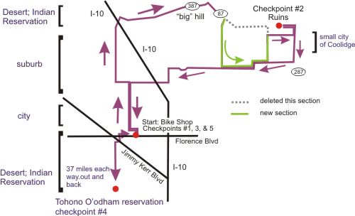 Map, Casa Grande Ruins 200 km Brevet