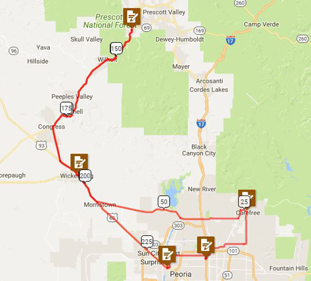 Arizona Brevet Routes