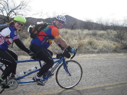 Lisa and Greg Jones on the tandem.